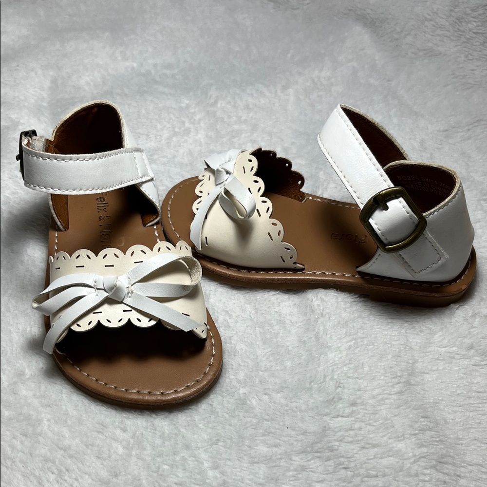 Elegant White Kids Sandals with Bow